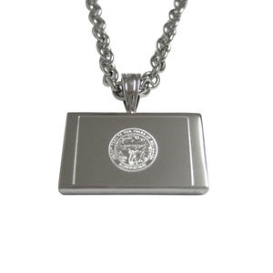 Etched Nebraska State Flag Pendant Necklace